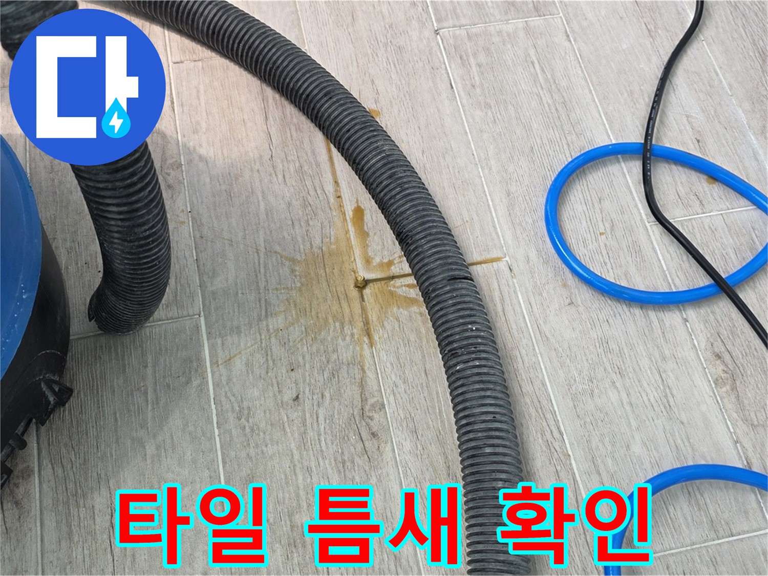 노원구 중계동 청구3차 아파트 누수 - 타일 틈새를 꼼꼼하게 확인하여 누수 해결의 핵심을 찾고 있습니다.