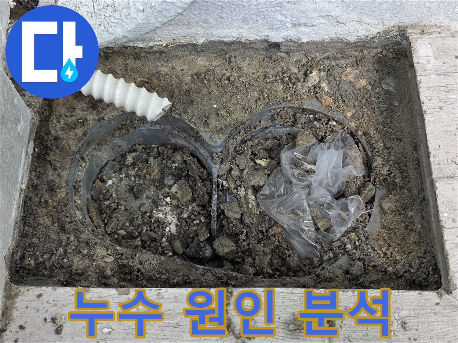 노원구 중계동 청구3차 아파트에서 외벽 배수관 주변 누수 원인을 정밀 분석하고 있습니다 - 정확한 원인 분석으로 재발 방지!