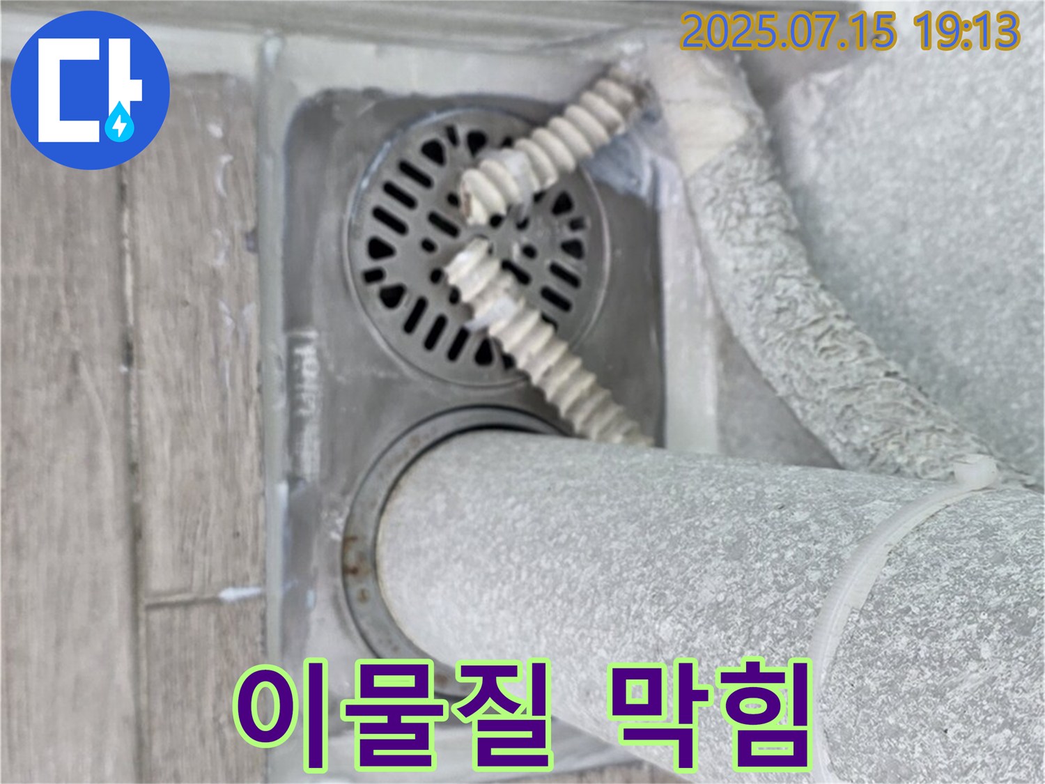노원구 청구3차 아파트 욕실 배수구 - 이물질 막힘 여부를 확인하고 배수 불량 및 역류 가능성을 점검하고 있습니다.