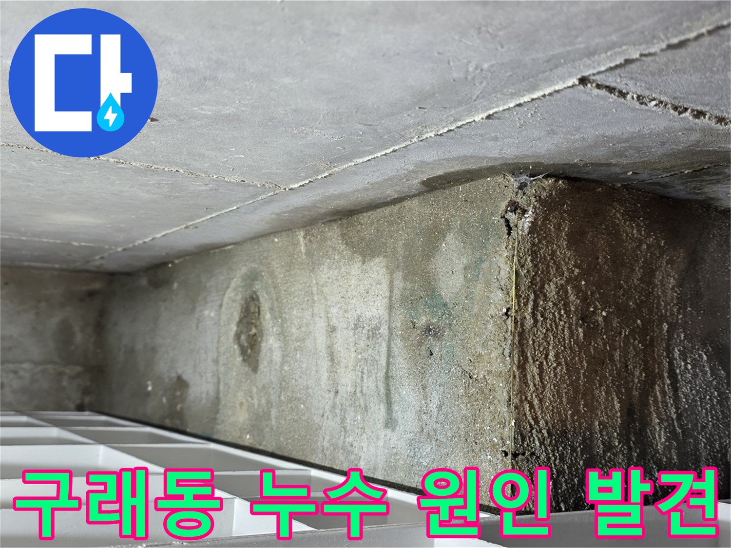 구래동 아파트 화장실 천장 누수 - 비트 공용 배관 연결 부위 누수
