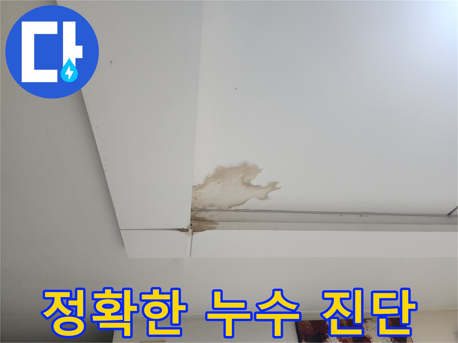 정확한 석고보드 누수 진단 - 일산 가좌동 석고보드 천장 누수 현장에서 누수탐지 전문가가 정확한 진단을 내리고 있습니다. 원인 파악이 중요합니다.
