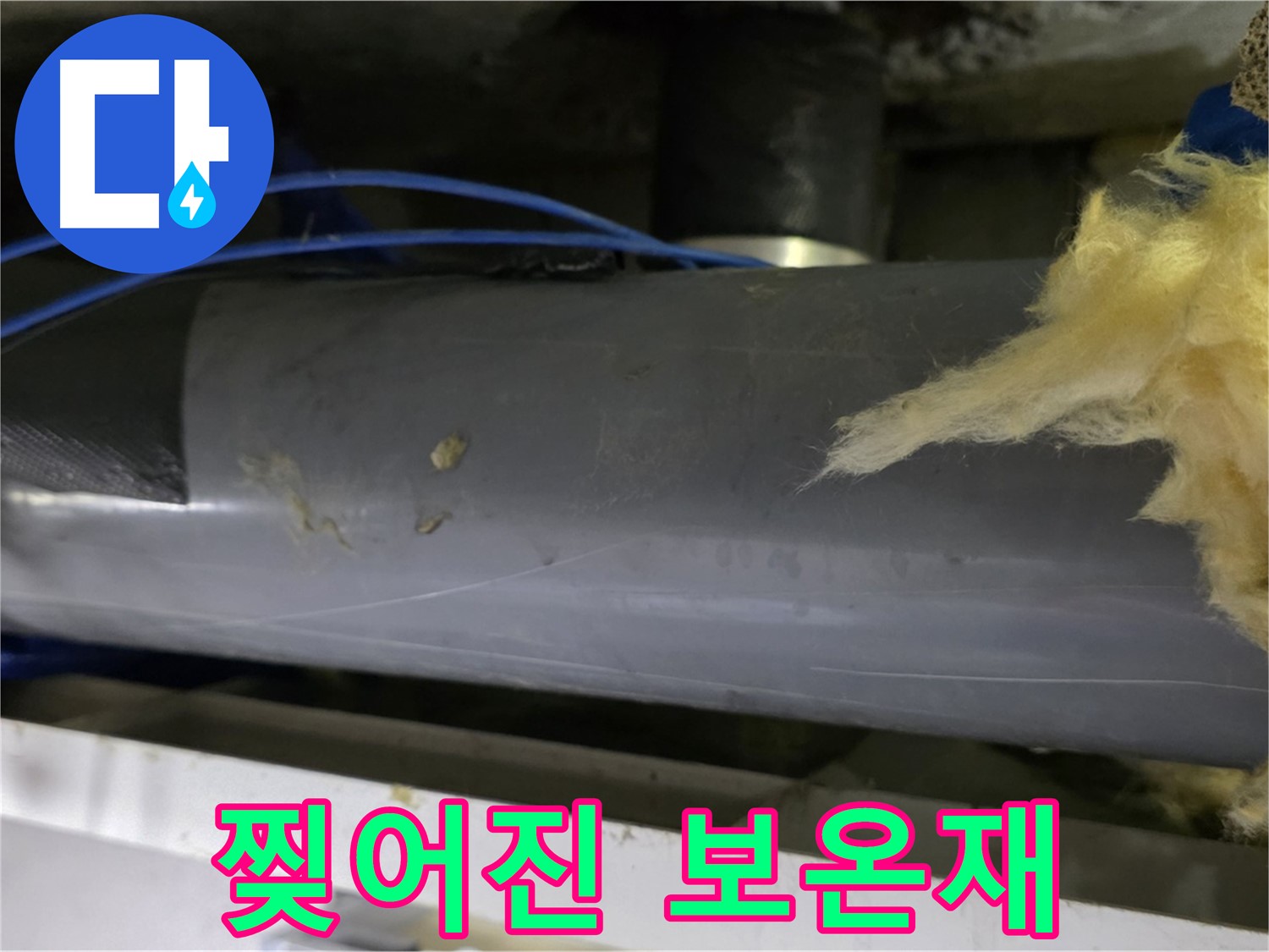 찢어진 보온재 - 습기 및 곰팡이 서식지