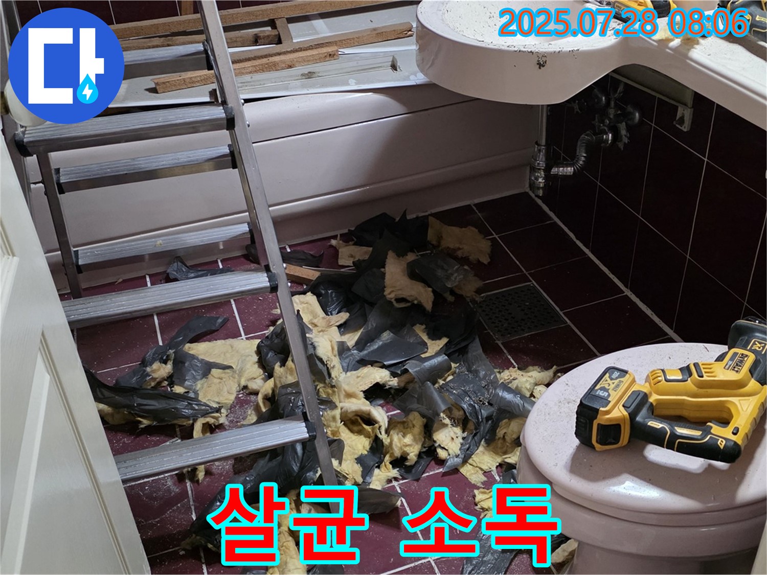 남양주 화도 (구)두산아파트 욕실 누수 - 철거 후 곰팡이균 발견 - 꼼꼼한 살균 소독은 필수입니다!