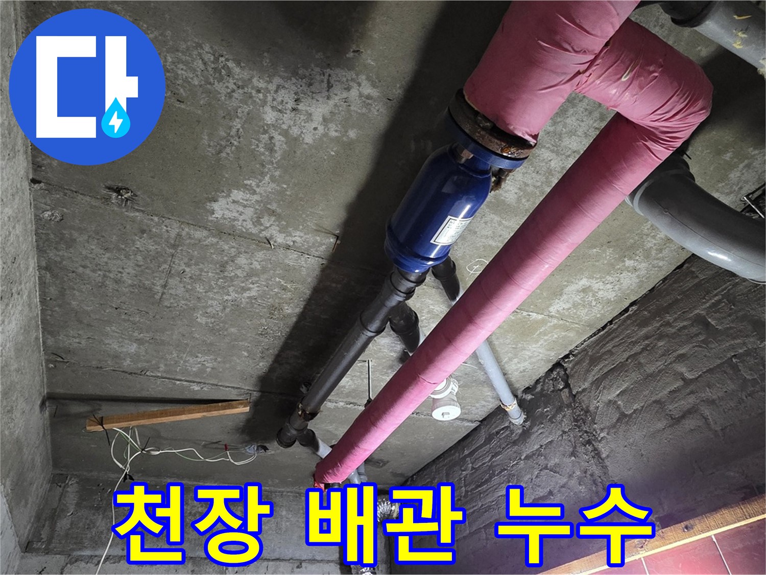 남양주 화도읍 아파트 천장 배관 누수 - 누수탐지 전문가가 누수 원인을 정확히 파악하고 보수하는 모습