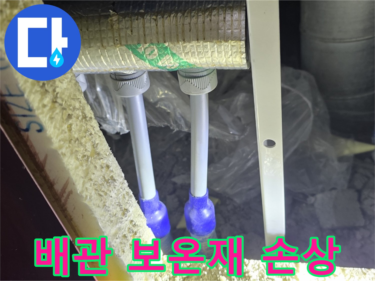 양주 삼숭동 아파트 누수 - 배관 연결 상태 및 주변 보온재 손상 여부 상세 점검
