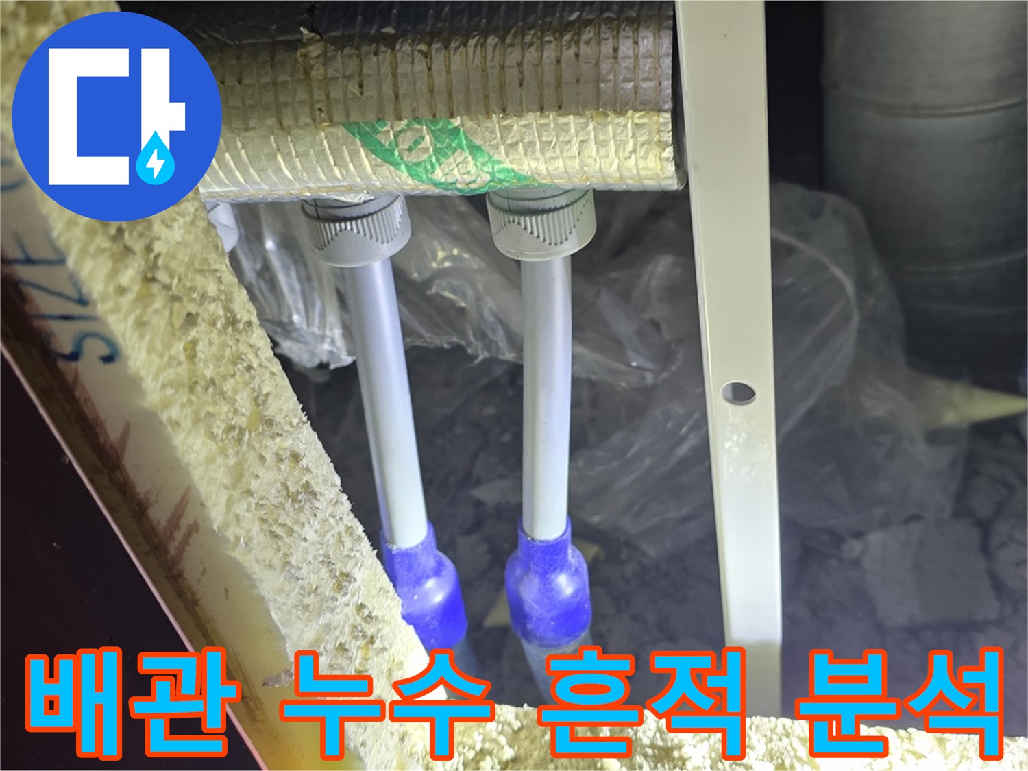 양주시 삼숭동 자이아파트 누수 - 배관 연결 부위 주변 누수 흔적 정밀 분석