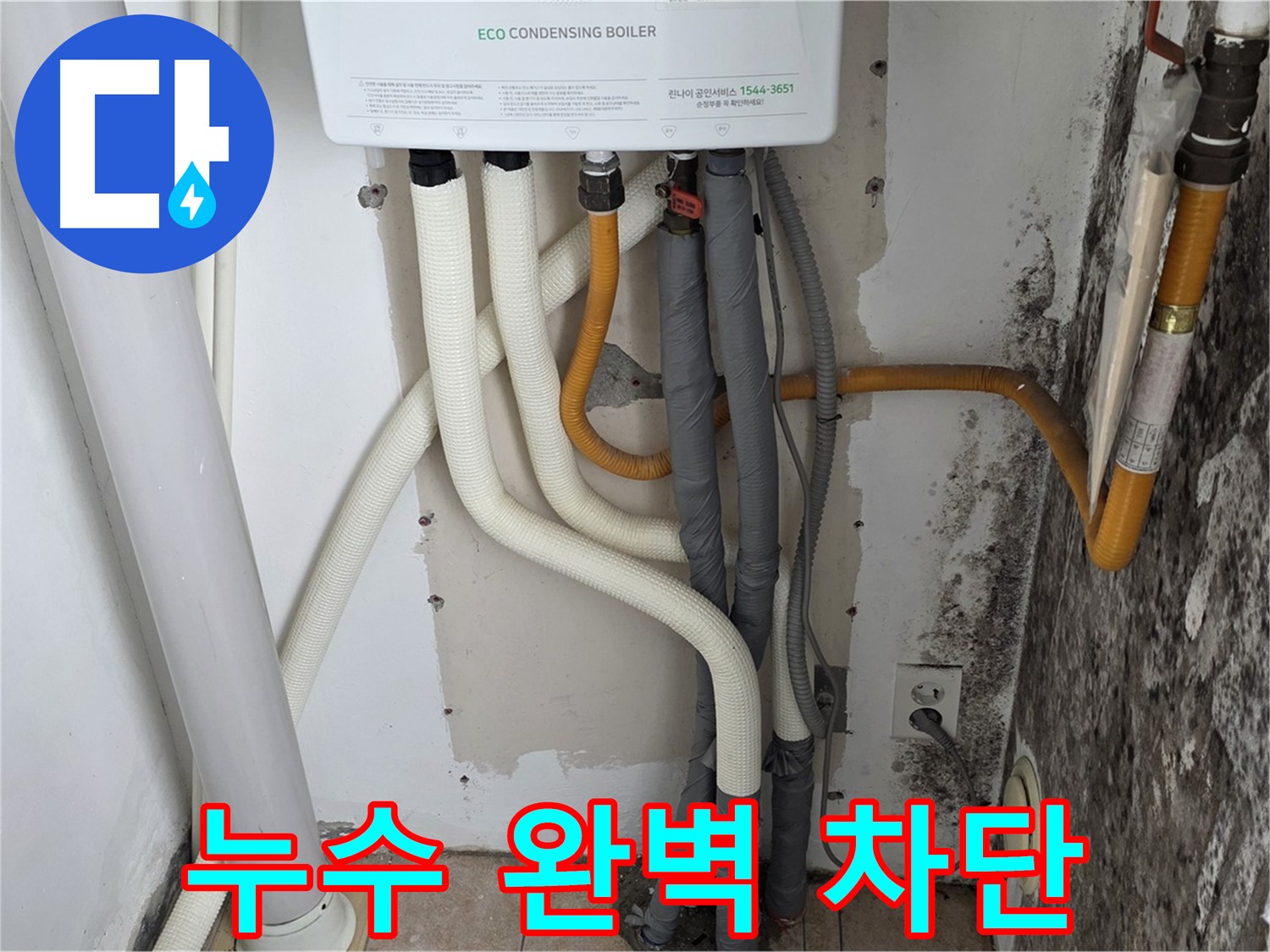 길음동 아파트 누수 해결 - 곰팡이 핀 벽, 보일러 배관 연결부 누수 완벽 차단 성공