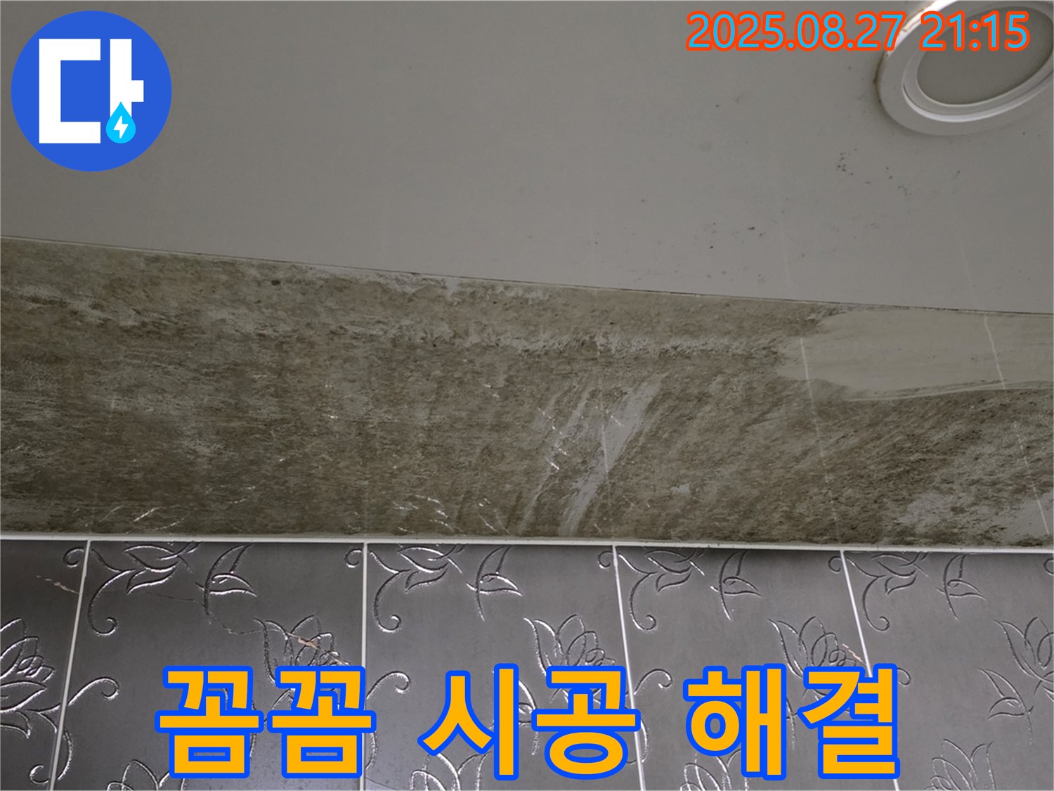 분당 누수 업체 - 운중동 산운마을6단지, 곰팡이 핀 화장실 천장 누수를 꼼꼼하게 시공합니다.