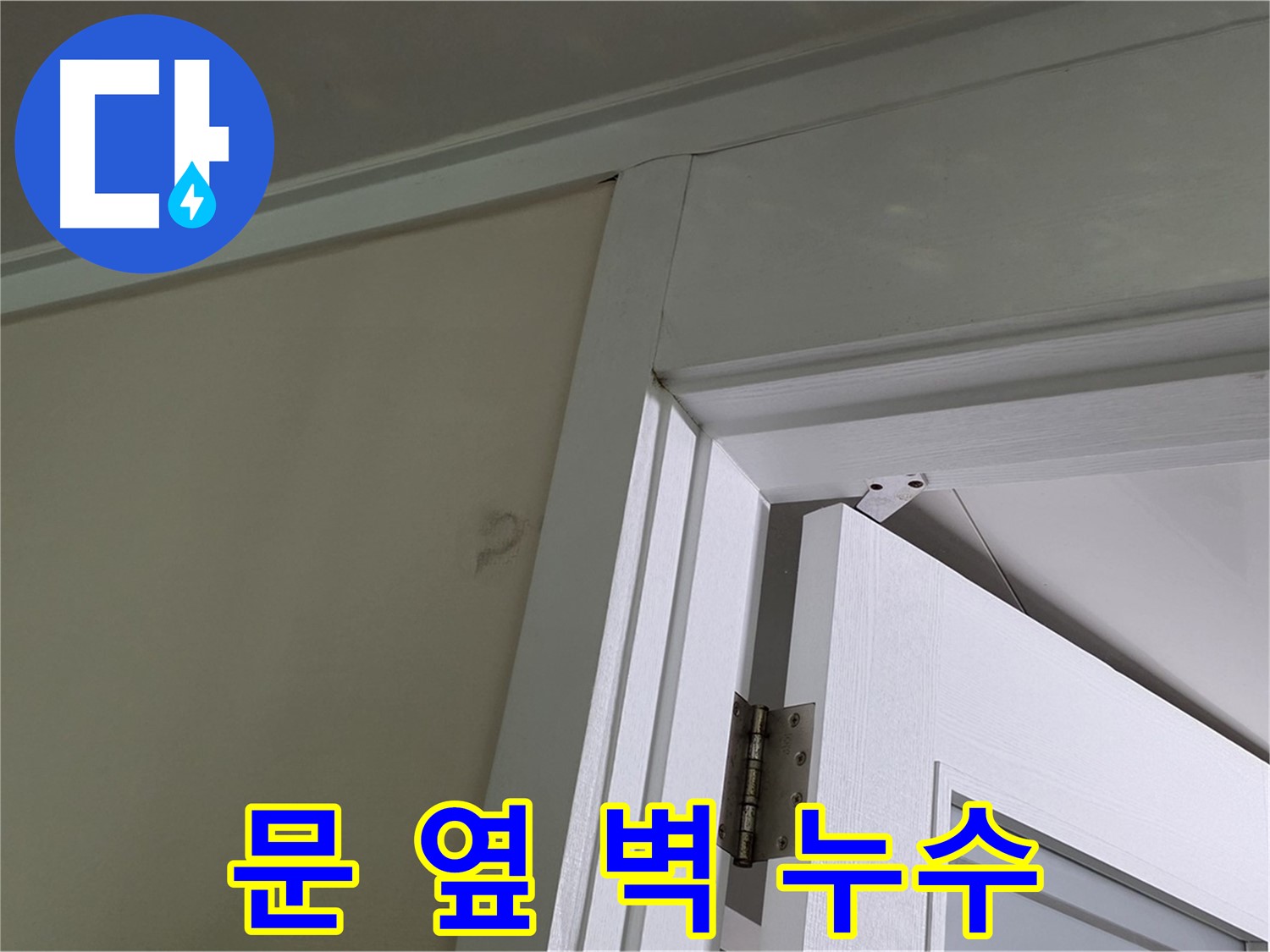 분당 운중동 산운마을 - 문 옆 벽에서 발견된 누수 - 누수 원인을 정확히 파악하여 완벽하게 차단합니다.