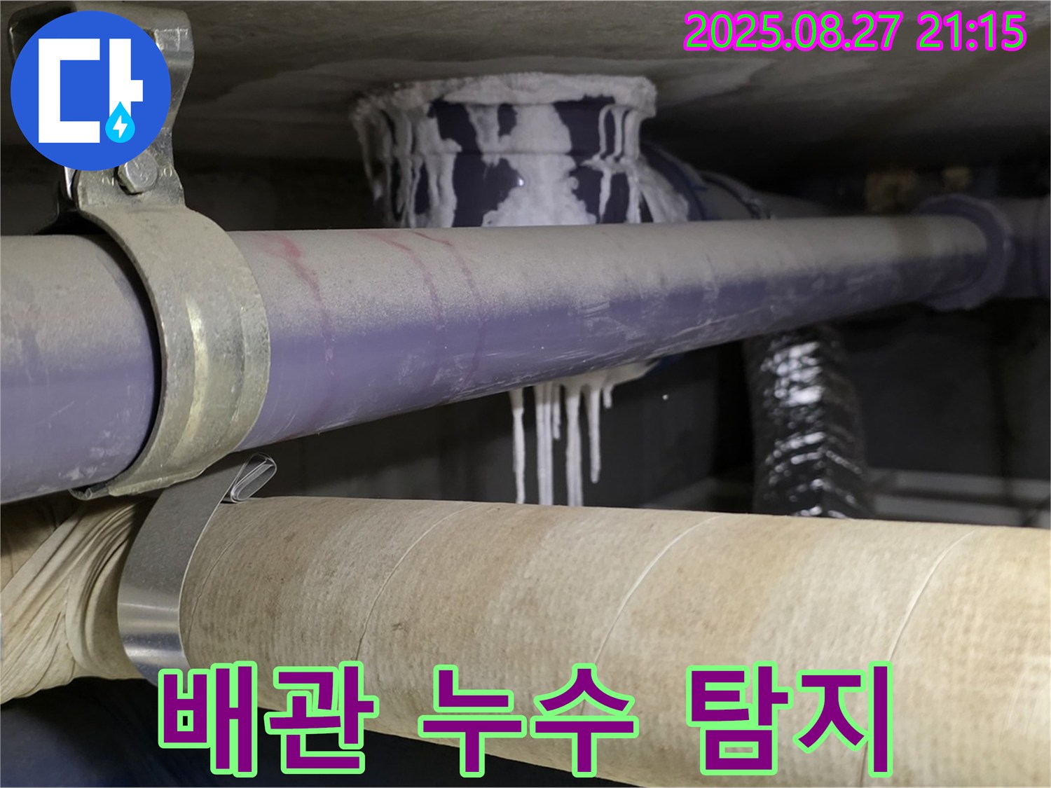 분당구 운중동 산운로 아파트 - 배관 누수 탐지 작업 진행 중