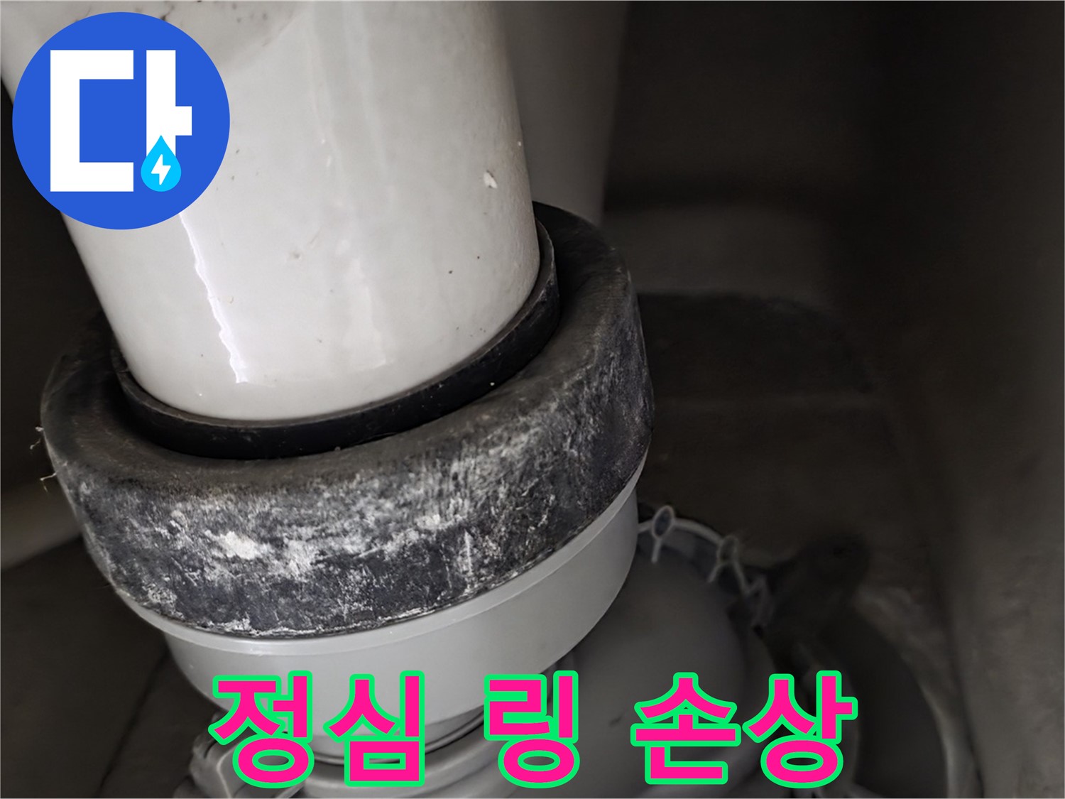 성남 분당 운중동 산운로 변기 누수 - 손상된 정심 링으로 인한 누수