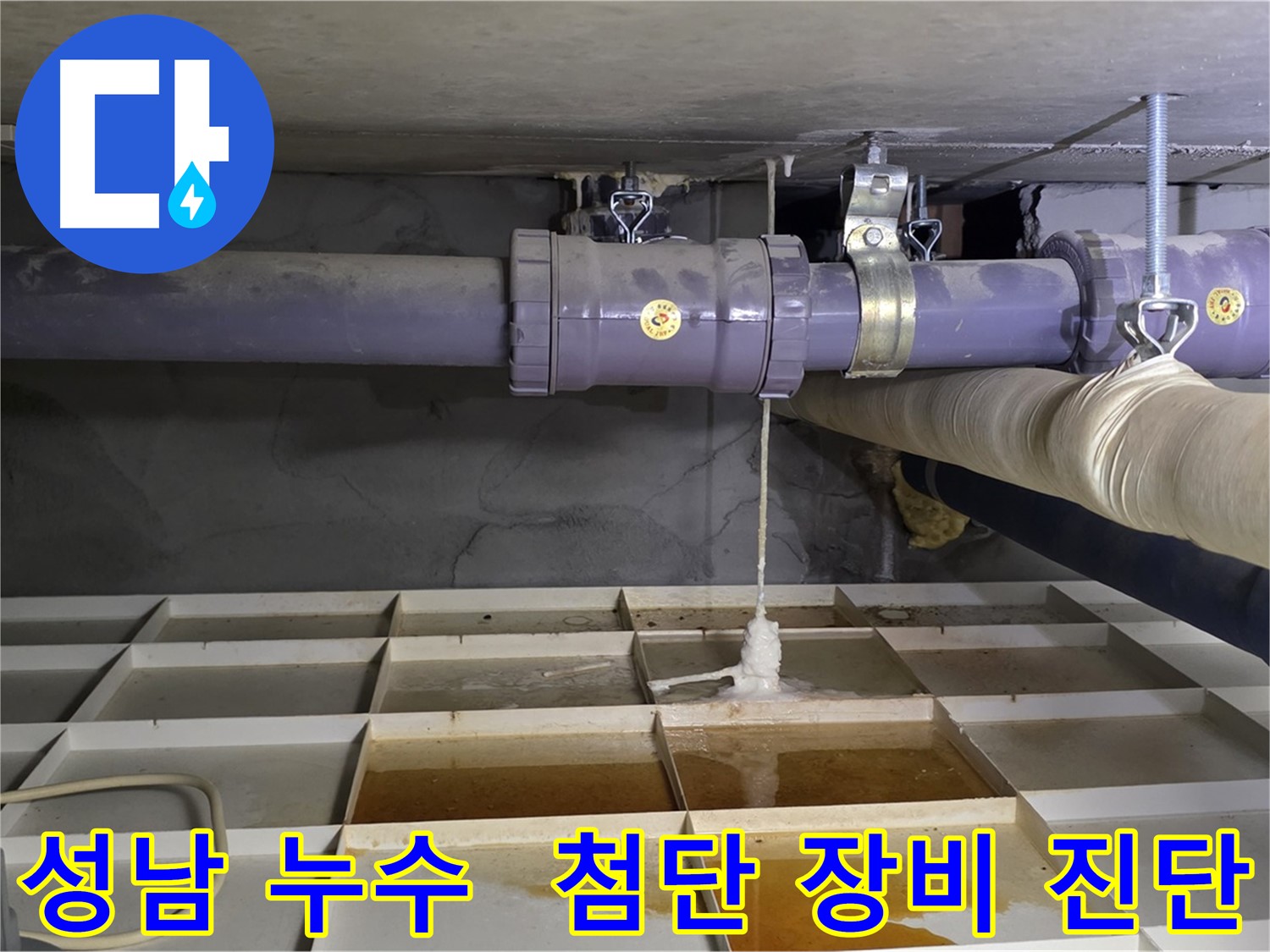 성남 산운마을 배관 누수 - 연결 부속 문제, 최첨단 장비로 속 시원히 진단