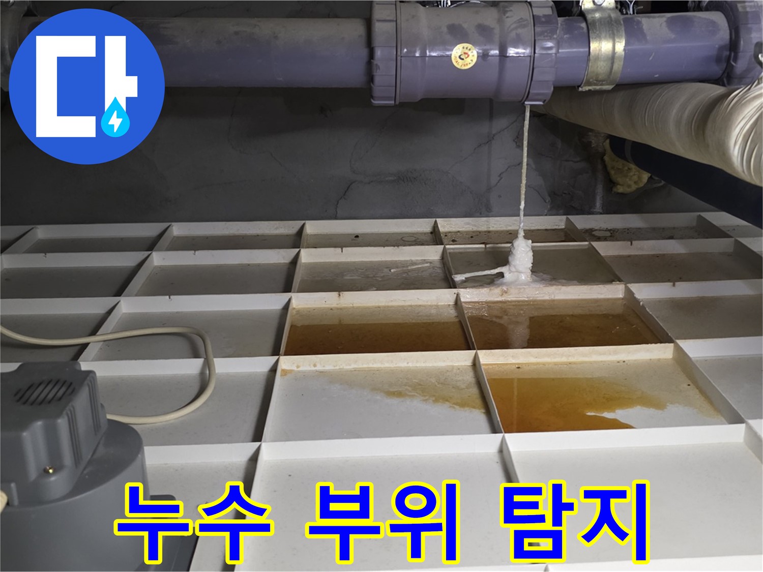 운중동 산운마을 6단지에서 누수 부위를 탐지하는 모습 - 첨단 장비를 사용하여 정확한 누수 지점을 찾아냅니다.