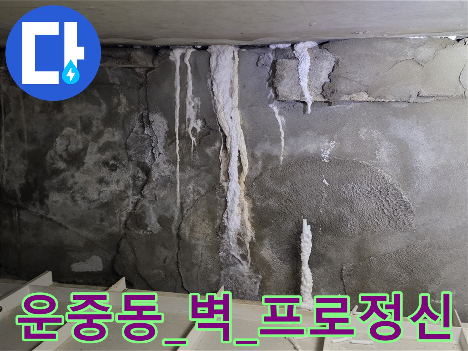 운중동 콘크리트 벽 - 어설픈 시공, 석회수 재발, 프로 정신 완벽 시공