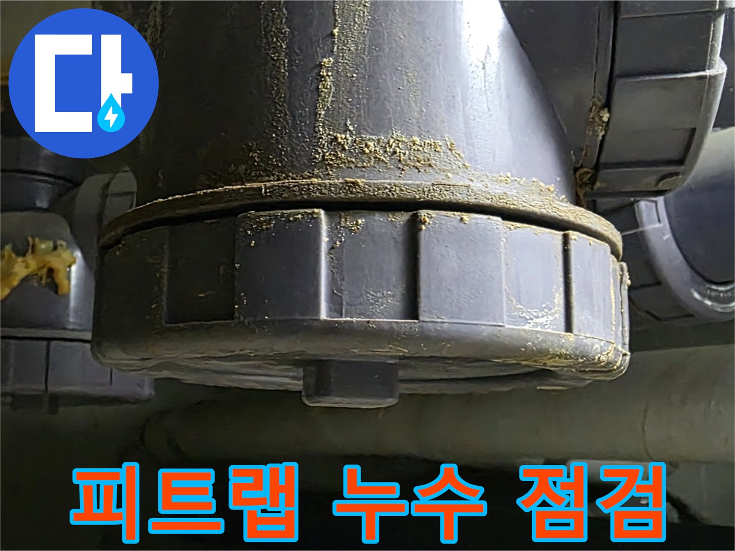 피트랩 누수로 인한 배수관 긴급 점검 - U자 배관의 문제와 누수 보수 필요