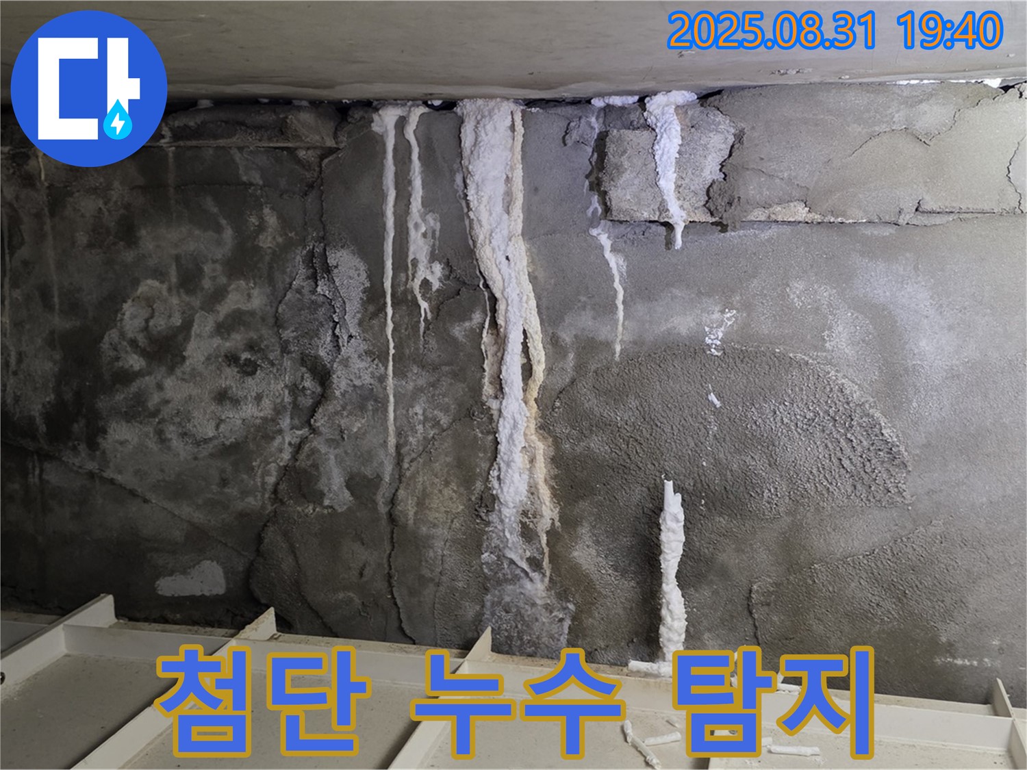 분당 상가 지하 콘크리트 누수 - 열화상 카메라로 콘크리트 내부 숨은 누수 지점 탐지, 완벽 해결