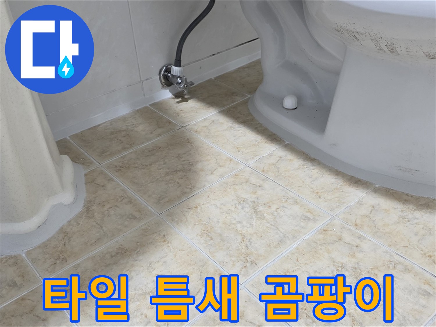 변기 옆 타일 틈새 곰팡이 - 습기로 인한 곰팡이 발생