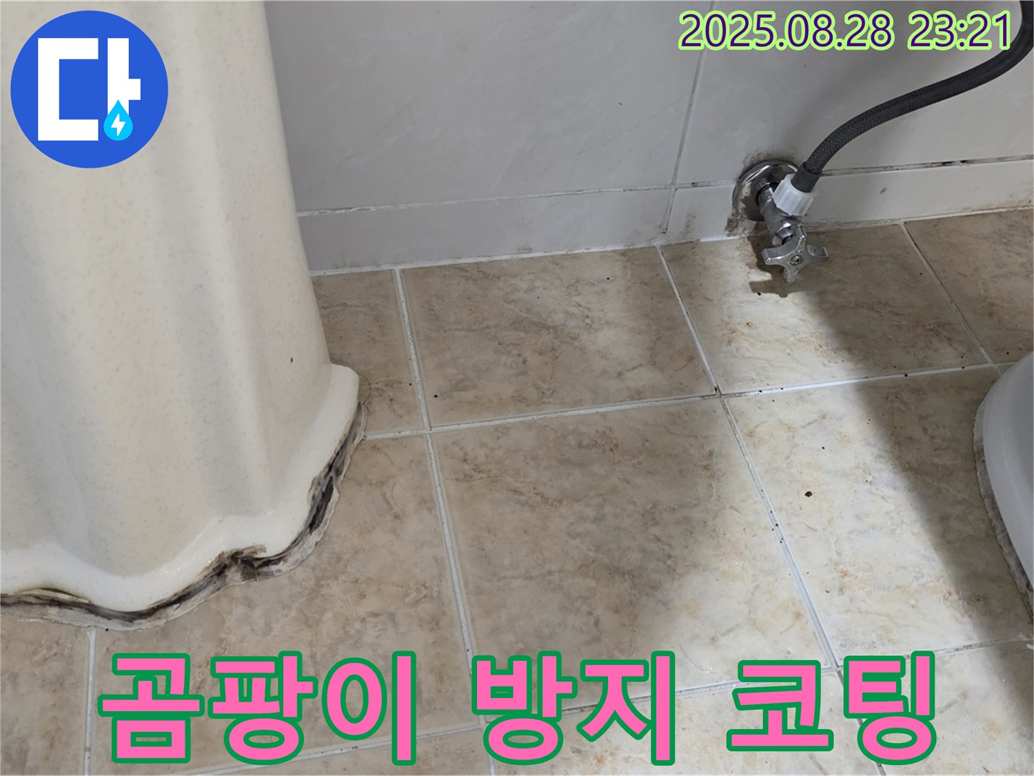 세면대 곰팡이 - 곰팡이 제거 후 곰팡이 방지 코팅으로 깨끗하게!