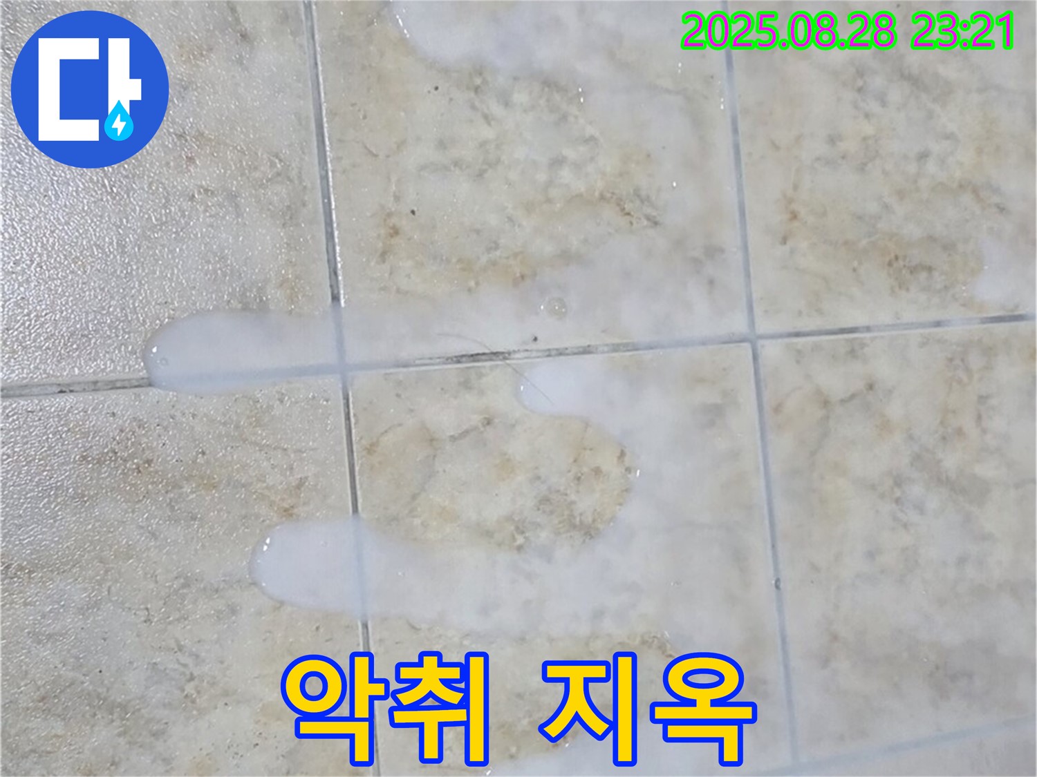 악취 지옥 백시멘트 - 묵동 주택 욕실에서 물이 닿으면 끈적거리고 색깔도 변하고 곰팡이도 피고 냄새까지 진동하는 백시멘트 - 즉시 전문가의 도움이 필요합니다.