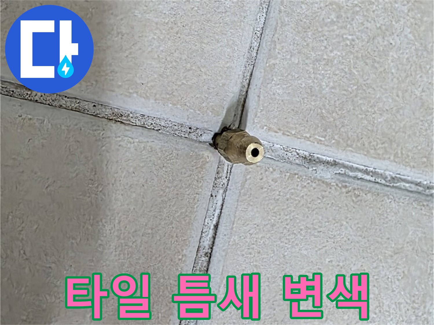 양주 백석 서광아파트 누수 - 타일 틈새의 변색은 누수가 진행 중일 수 있다는 신호입니다.