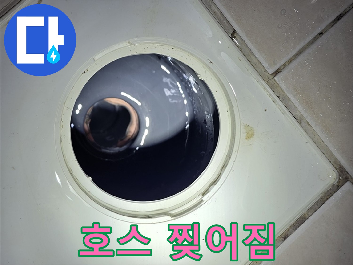 양주 백석 서광아파트 배수구 호스 찢어짐 - 새 호스 교체