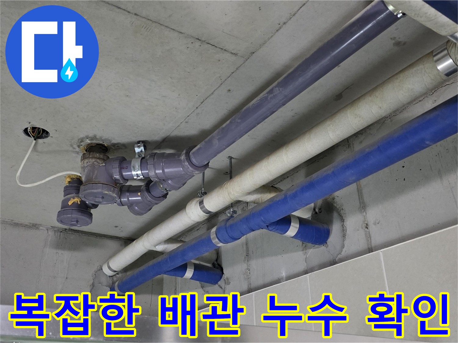 분당 운중동 6단지 상가 복잡한 배관 누수 확인 - 꼼꼼한 점검