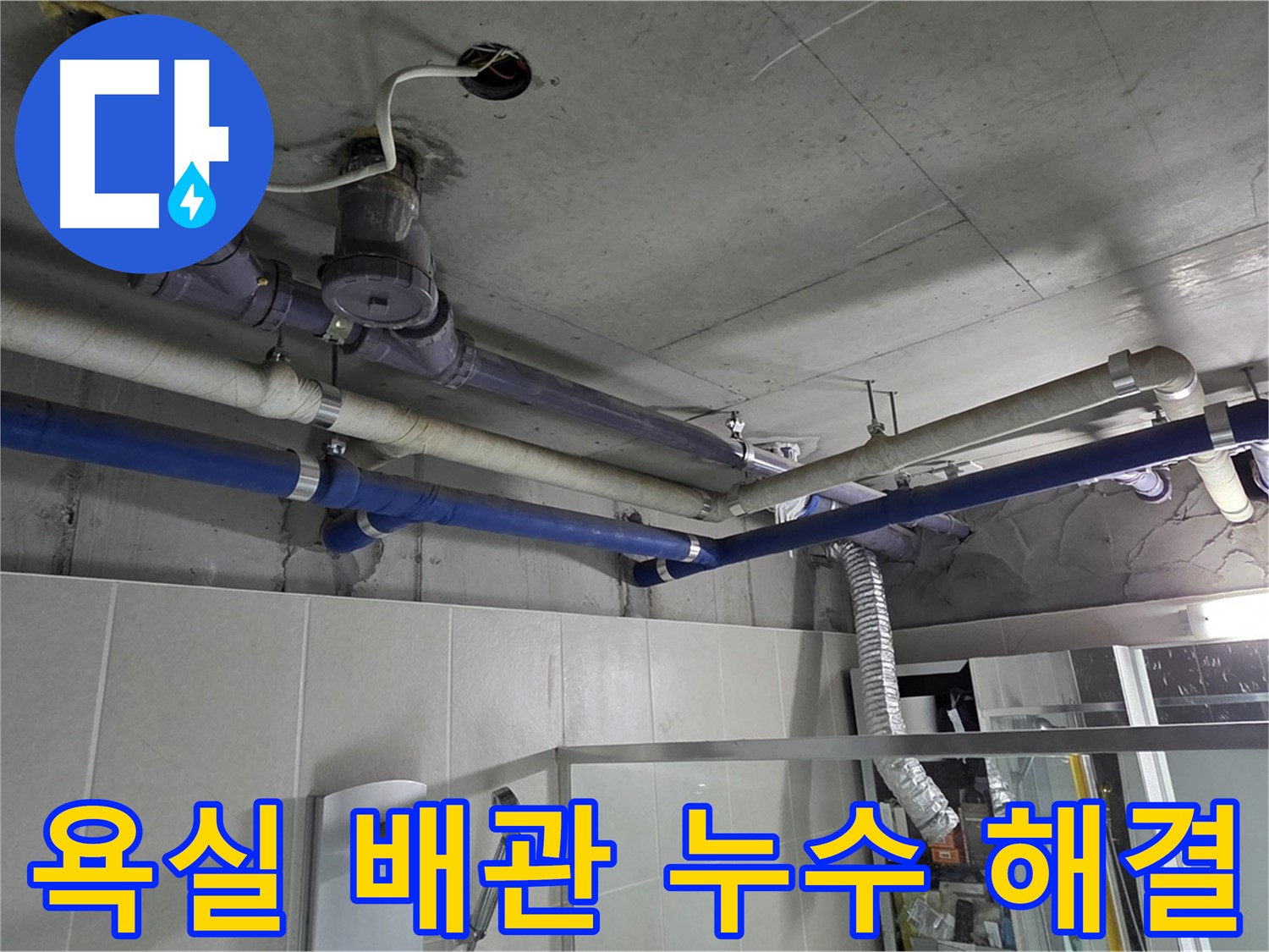 운중동 산운마을 6단지 아파트 윗집 욕실 배관 누수 - 누수 원인을 정확히 파악하고 배관 교체로 해결했습니다.