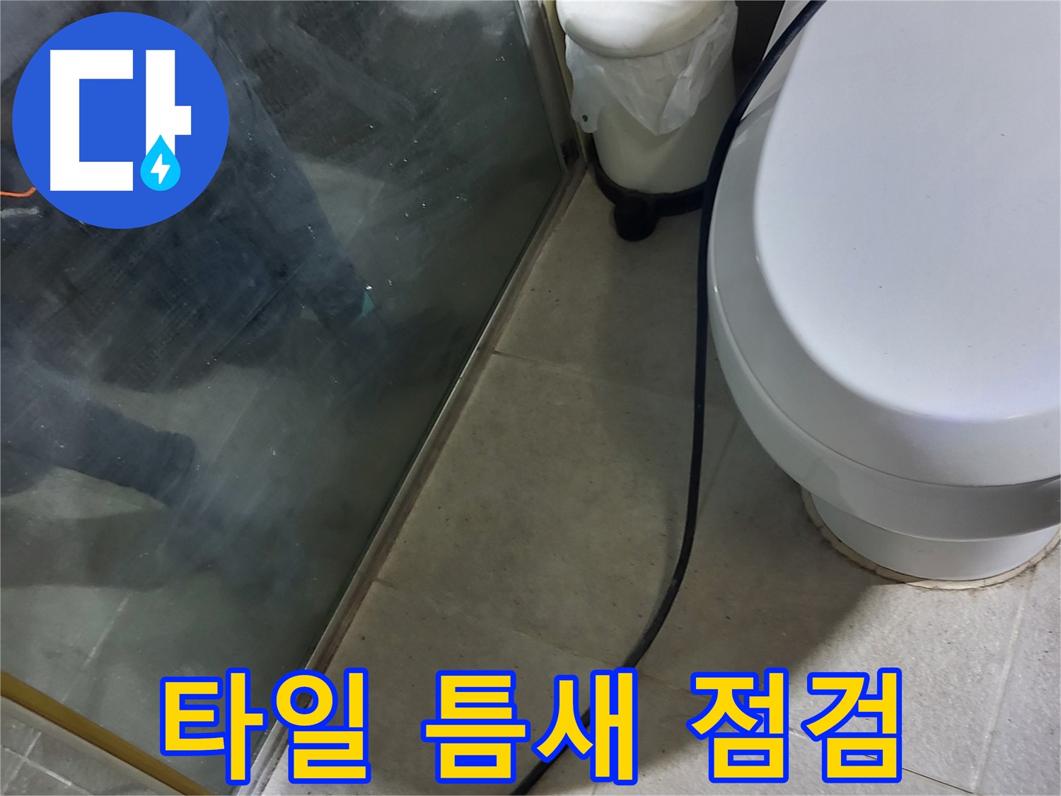 운중동 샤워부스 누수 - 배수 펌프 주변 타일 틈새 누수 점검