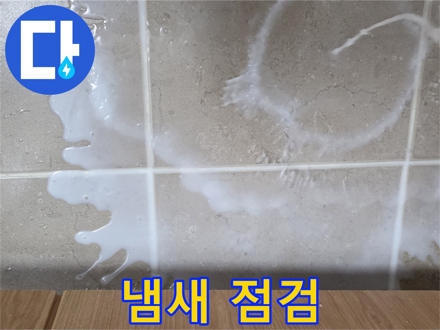 싱크대 밑 - 달콤한 냄새 확인 - 설탕 보관 용기 점검 - 설탕물 누수 의심