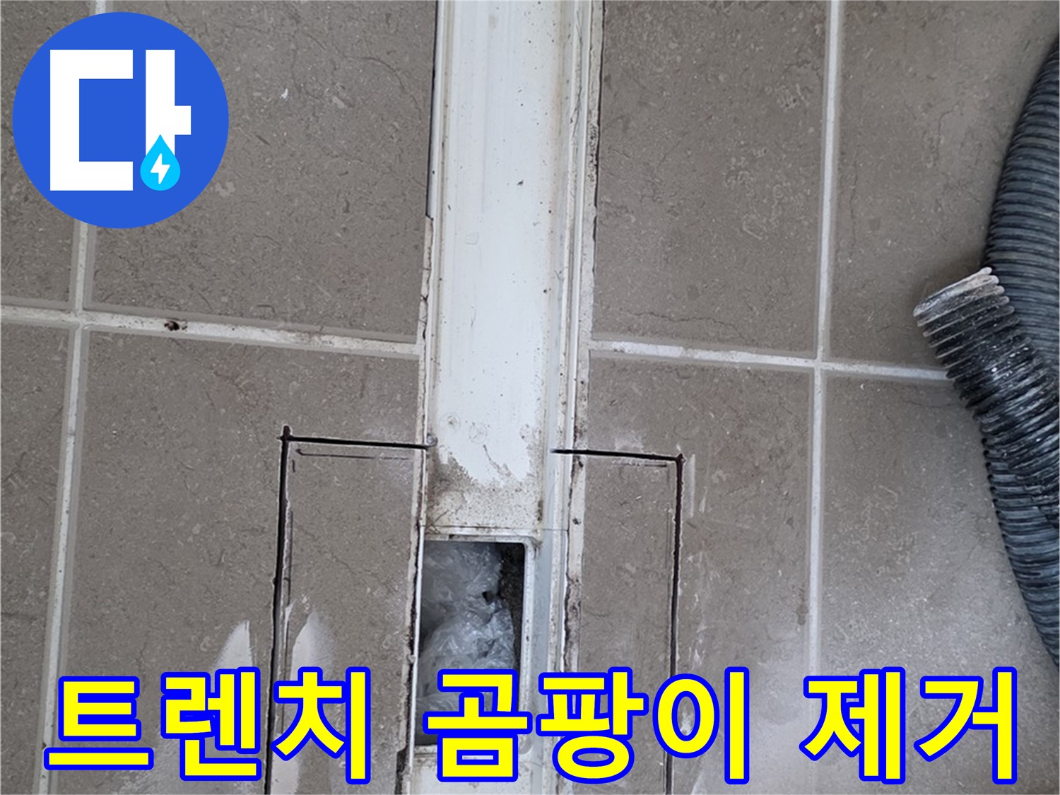 포천 일동 기산베스트빌 욕실 트렌치 누수 - 곰팡이 제거 작업 진행 중