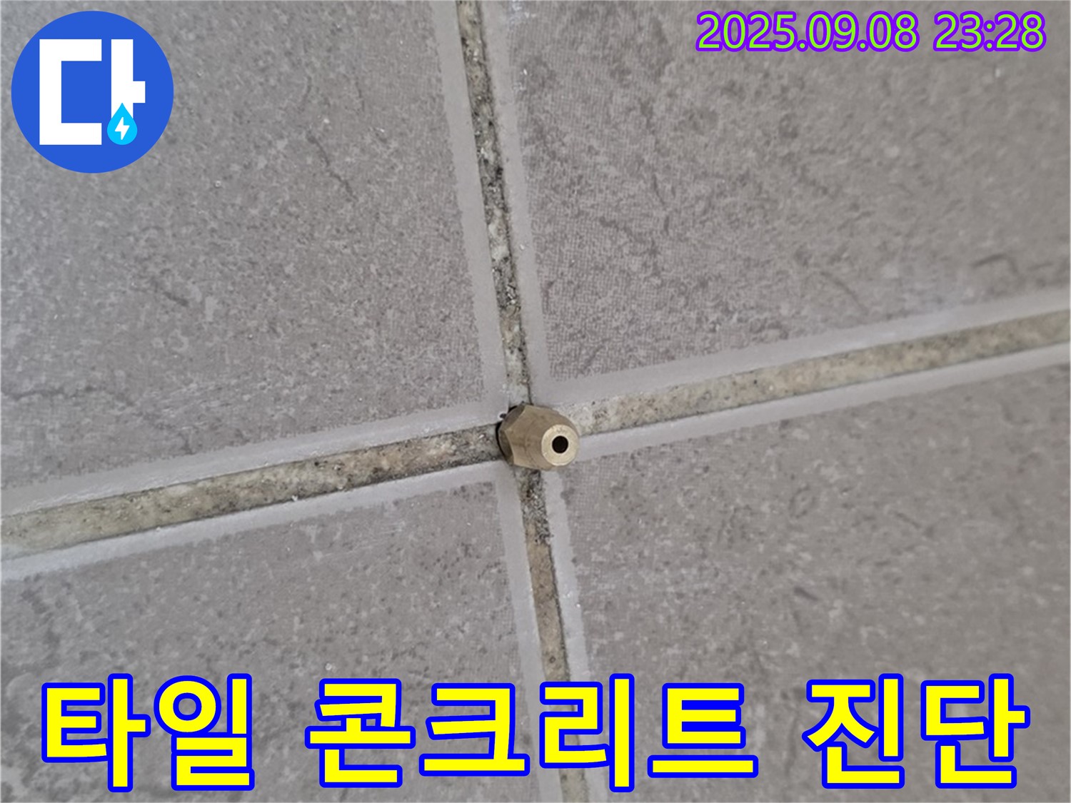 포천 일동 누수 - 타일 틈새에 박힌 콘크리트 못, 꼼꼼한 진단 후 완벽 시공!