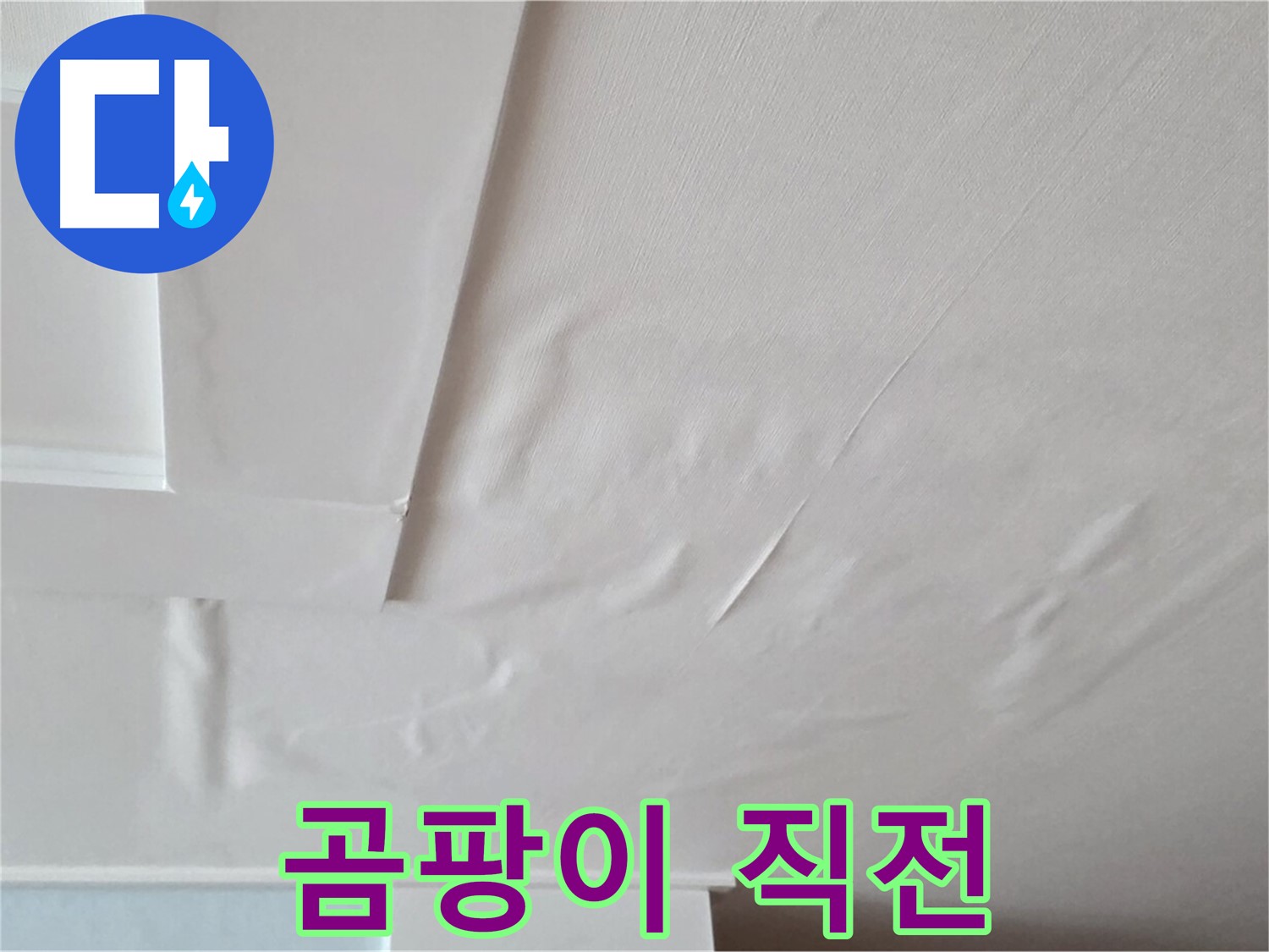 포천 일동 아파트 천장 누수 - 곰팡이 슬기 직전 벽지 - 퀴퀴한 냄새 - 비염 악화