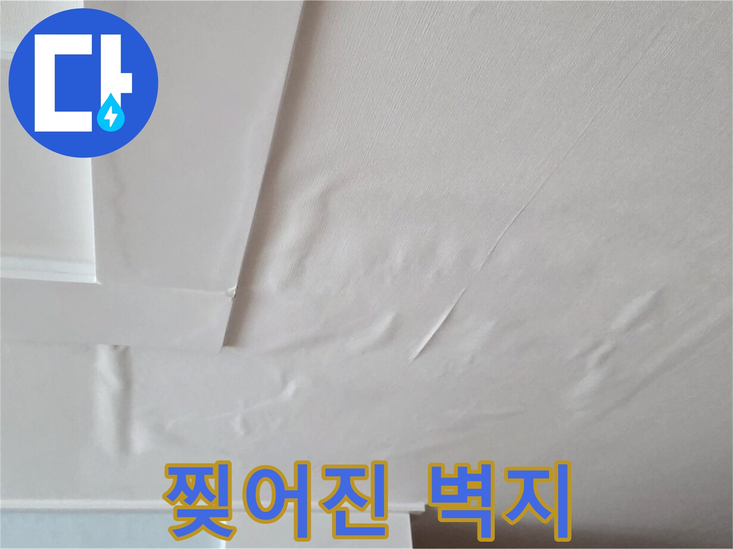 포천 일동 아파트 천장 누수 - 찢어진 벽지로 인한 내부 손상