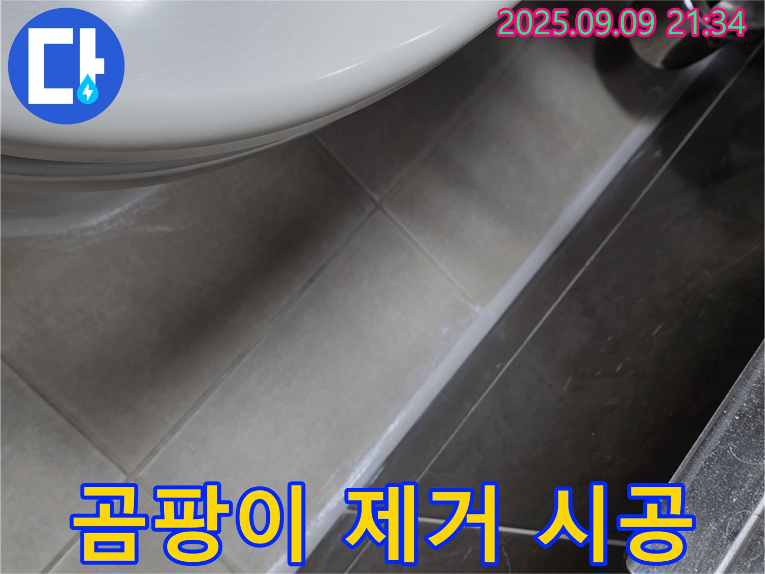 양주 옥정 율정마을13단지 1309동 변기 곰팡이 - 곰팡이 제거 후 실리콘 재시공