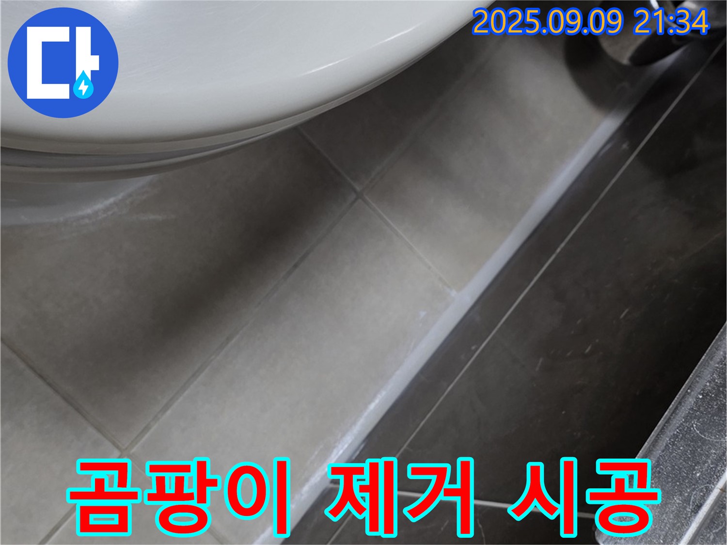 양주 옥정 율정마을13단지 1309동 변기 곰팡이 - 곰팡이 제거 후 실리콘 재시공
