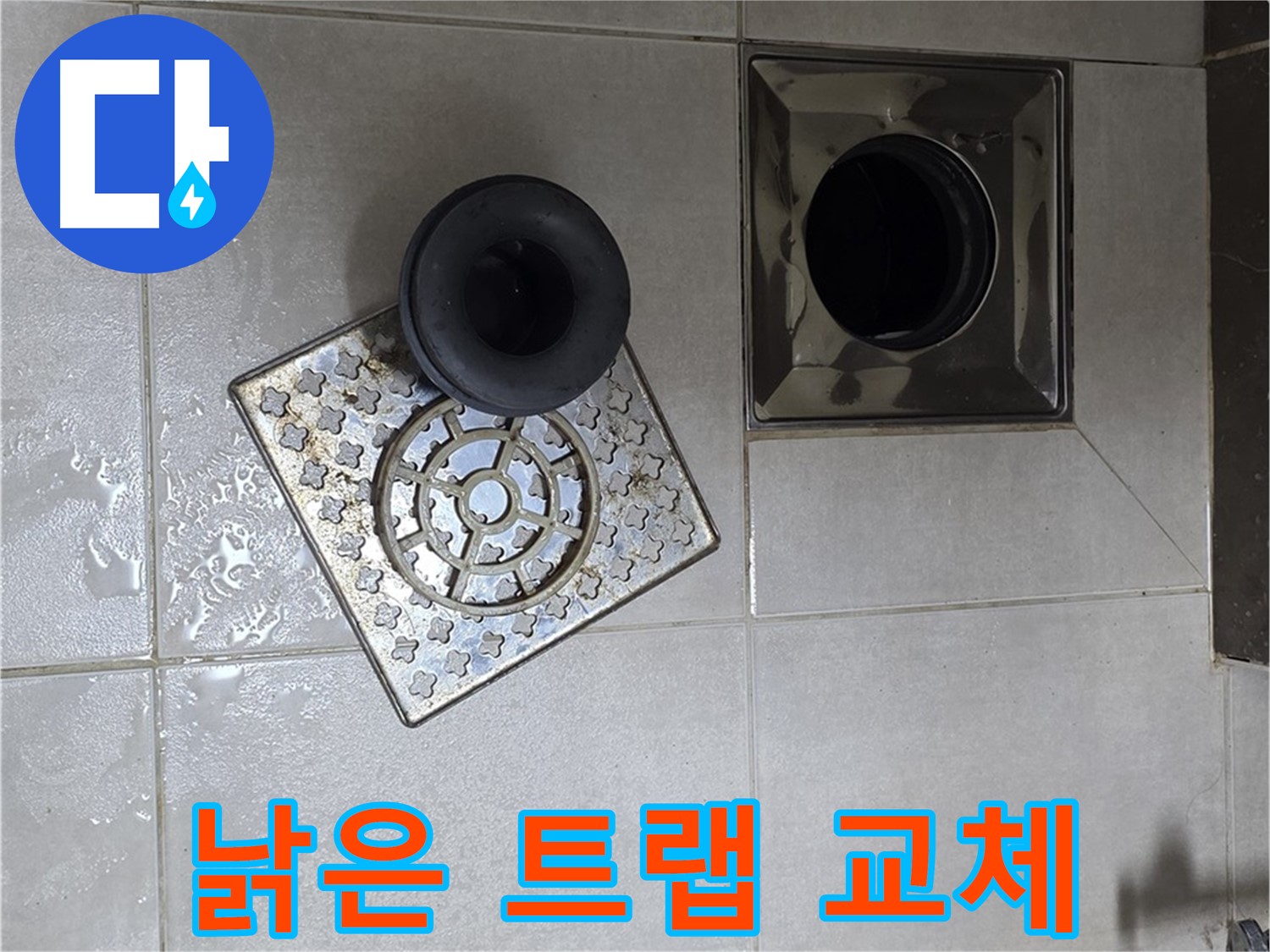 옥정 율정마을 아파트 - 욕실 배수구 누수 해결, 낡은 트랩 교체가 답