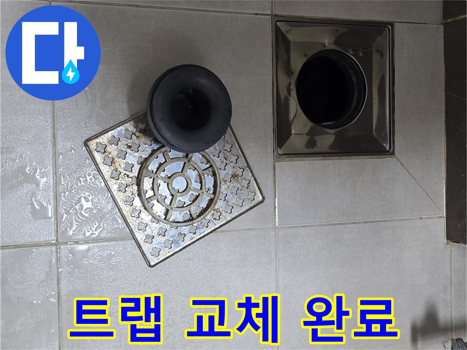 옥정 율정마을 아파트 욕실 배수구 누수 해결 - 트랩 교체 후 깔끔하게 마무리