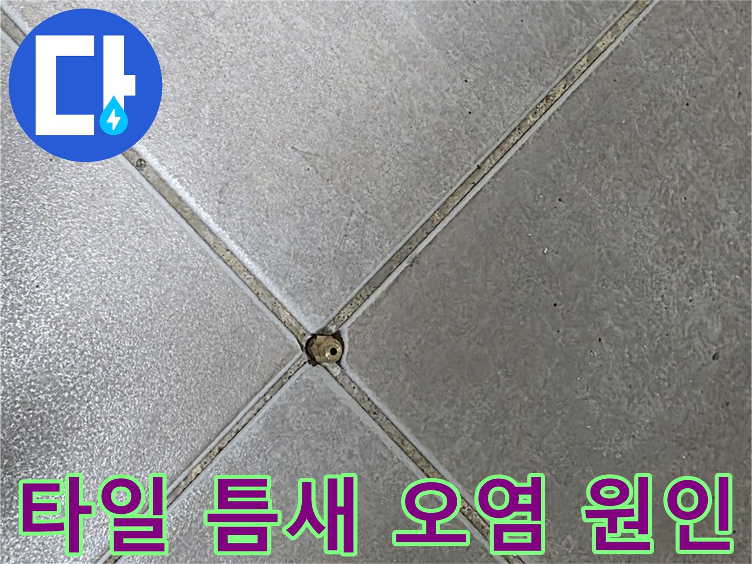 옥정 율정마을 아파트 타일 틈새 오염 - 누수 원인을 찾고 있습니다.