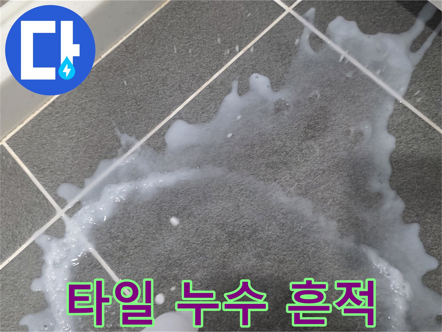 파주시 동패동 운정어반프라임 아파트에서 발생한 타일 사이 누수 흔적 - 누수탐지 전문가가 정확한 원인을 파악하고 해결합니다.