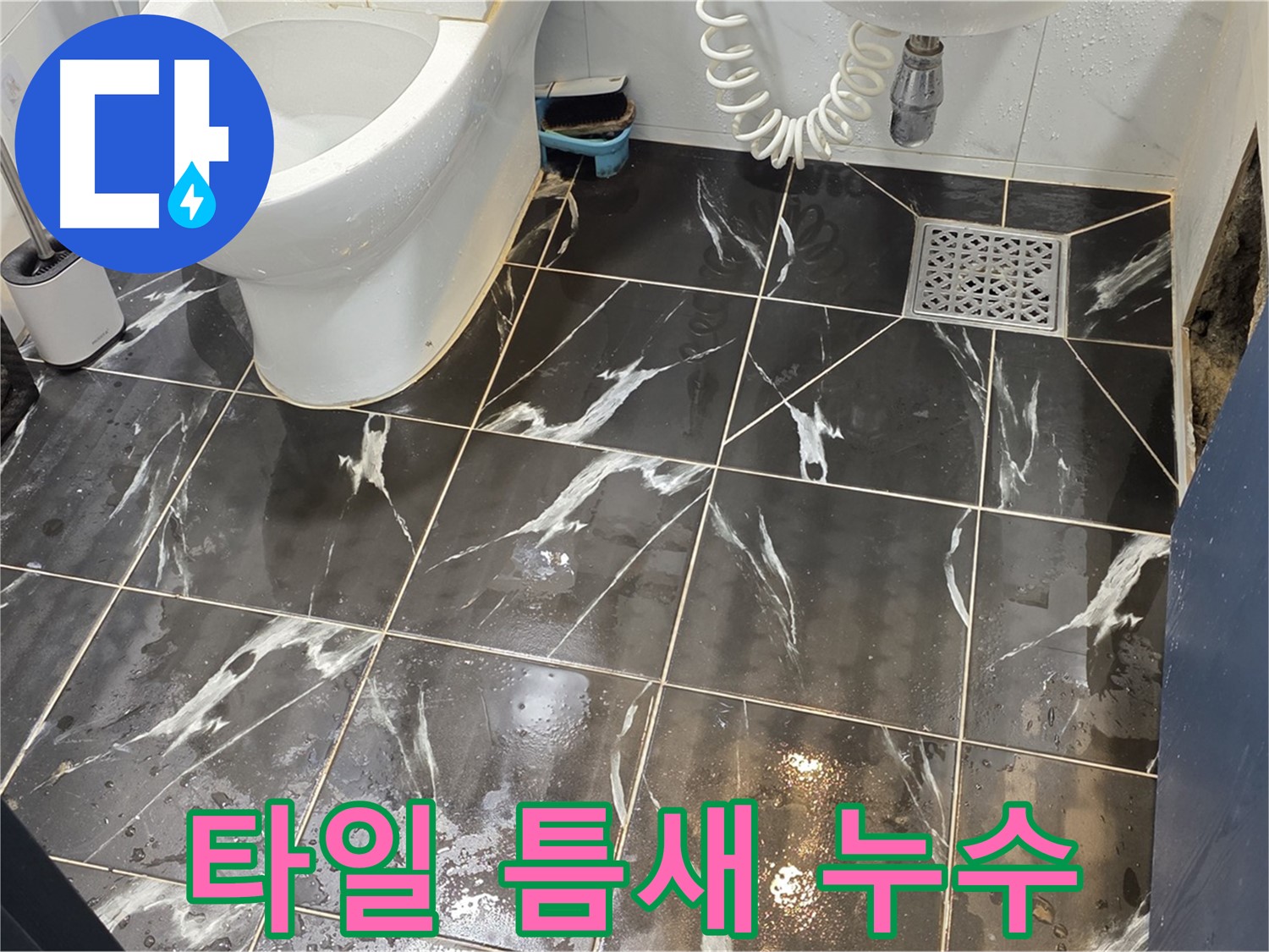 중계동 현대5차 아파트 누수 현장 - 타일 틈새로 스며드는 물, 꼼꼼한 누수탐지로 원인을 찾아 해결했습니다.