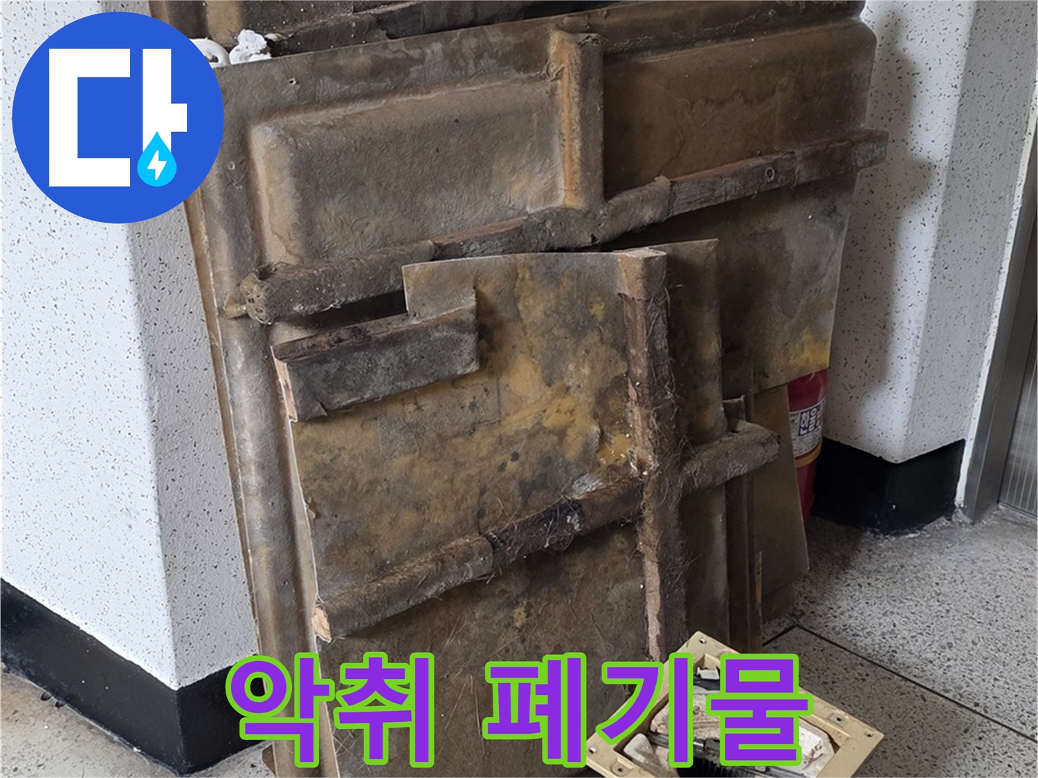 곰팡이 슨 석고보드와 조명 - 곰팡이 냄새