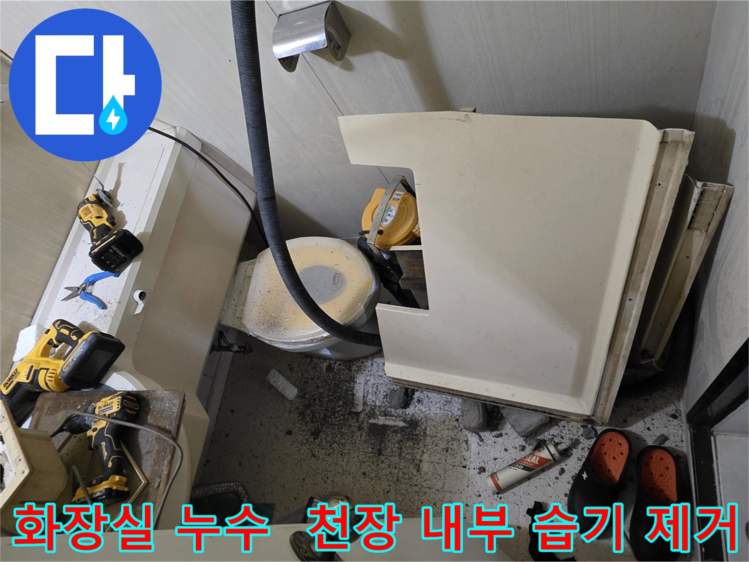 새절역 화장실 누수 - 천장 내부 습기 및 곰팡이 문제