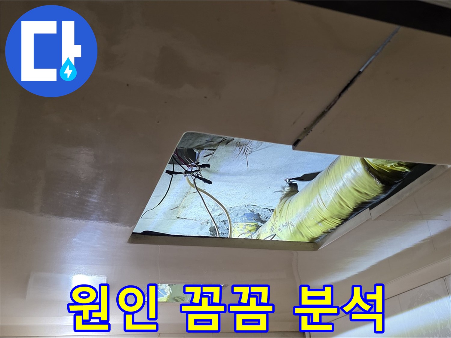 신사동 새절역 현대아파트 천장 - 꼼꼼하게 누수 원인을 분석하는 모습