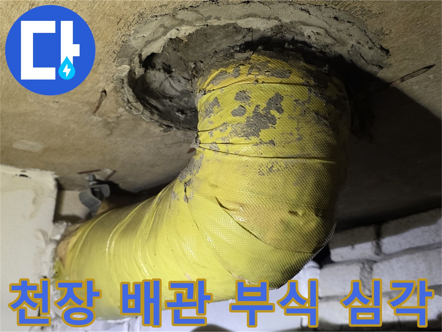 신사동 천장 배관 부식 - 심각한 누수 위험, 배관 교체 고려