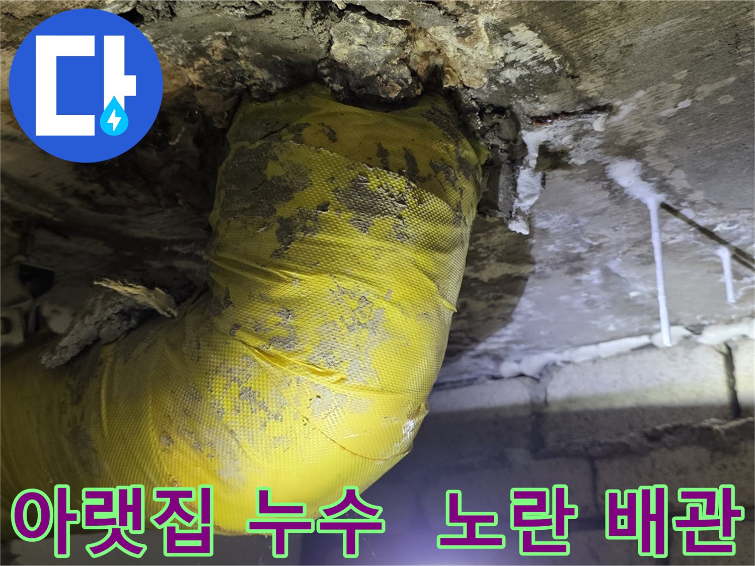 아랫집 천장으로 폭포수 - 새절역 현대아파트 누수 24시 긴급 복구, 노란 배관의 마지막 비명