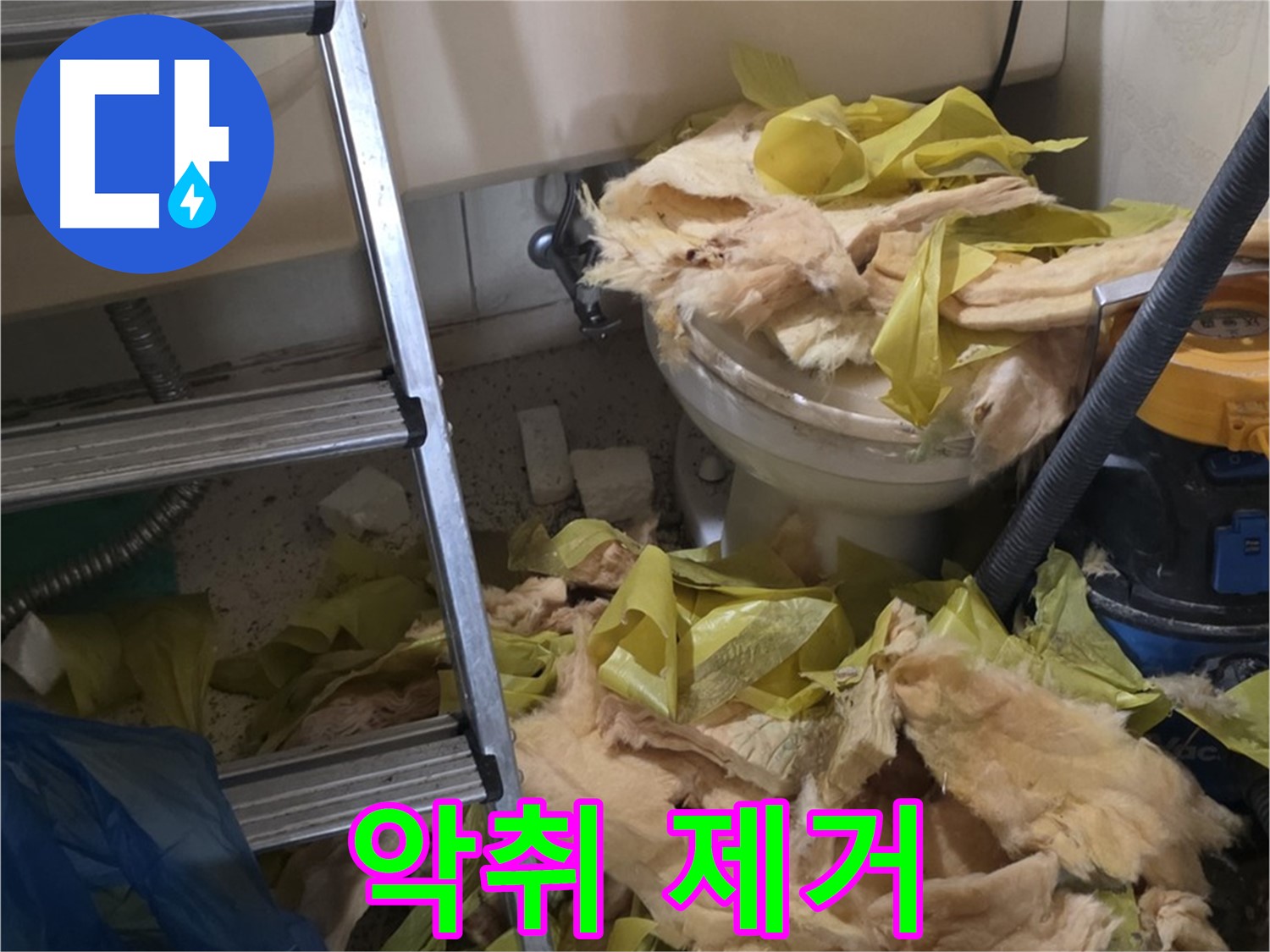 은평구 누수 현장 - 보온재 속 배관에서 나는 곰팡이 냄새, 악취 제거