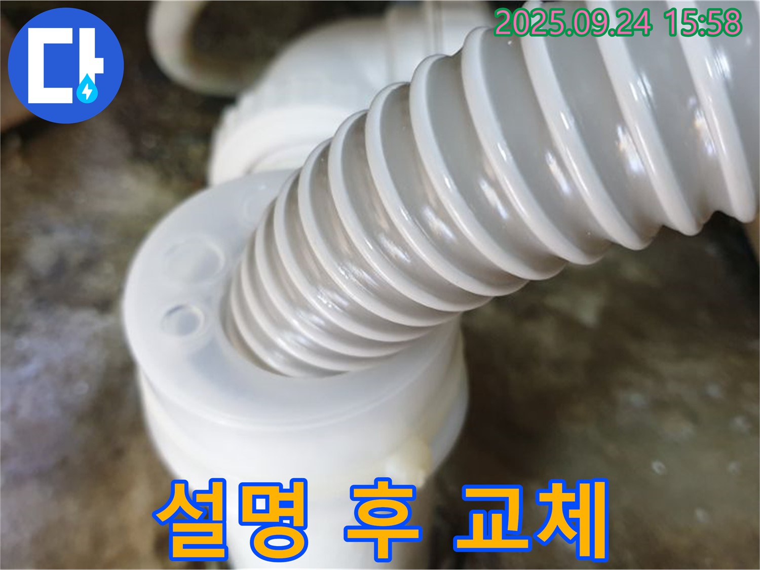 노원구 월계동 싱크대 누수 - 친절하게 설명해 드리고, 새 배수 호스로 교체하여 누수 문제를 해결했습니다.