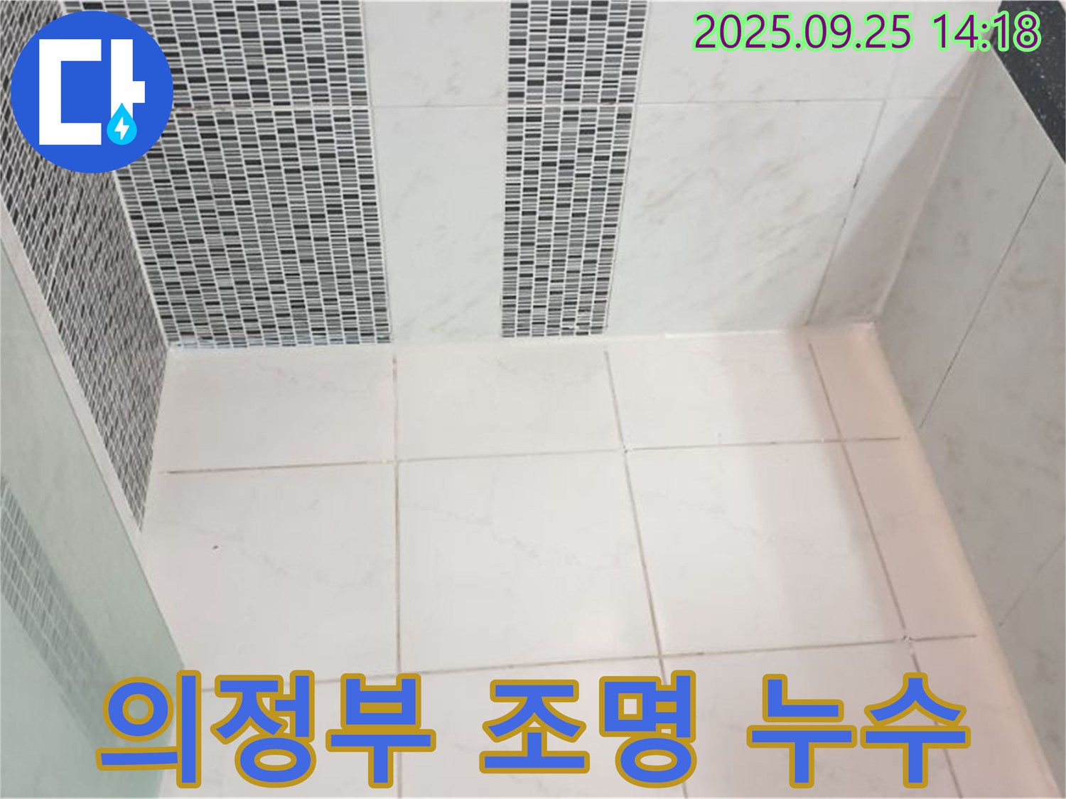 의정부시 의정부1동 조명 주변 타일 누수 - 조명 설치 부위의 틈새를 막아 누수와 전기 안전 문제를 동시에 해결합니다.