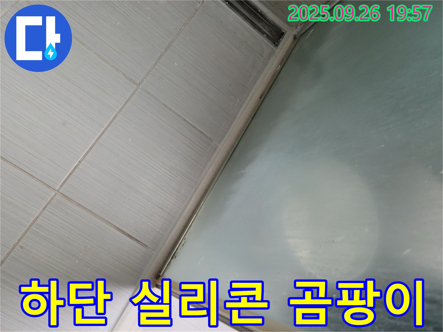 동두천 강변로 욕실 누수 - 샤워부스 하단 실리콘 곰팡이 발생 및 들뜸