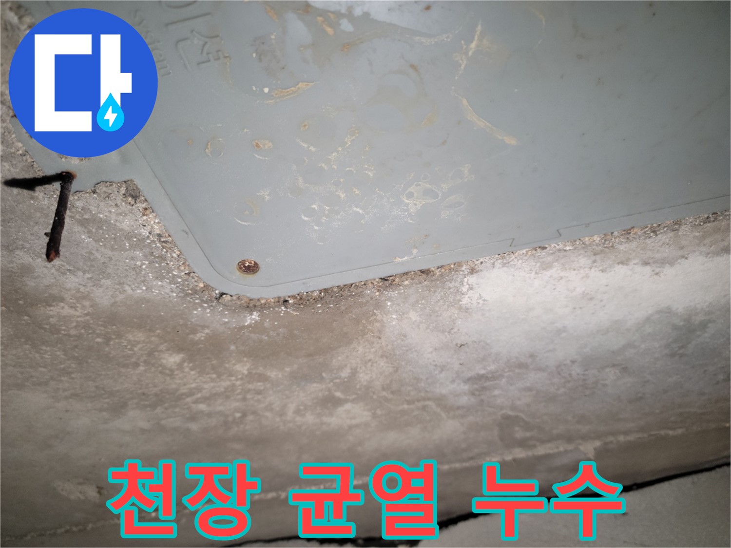 동두천 누수 - 콘크리트 천장 균열 부위 누수 진단 - 원인 파악 중요